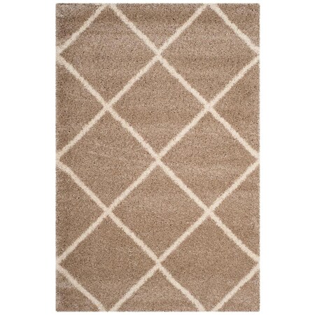 Flowers First 8 x 10 ft. Hudson Shag Power Loomed Rug, Beige & Ivory - Large Rectangle FL1889502